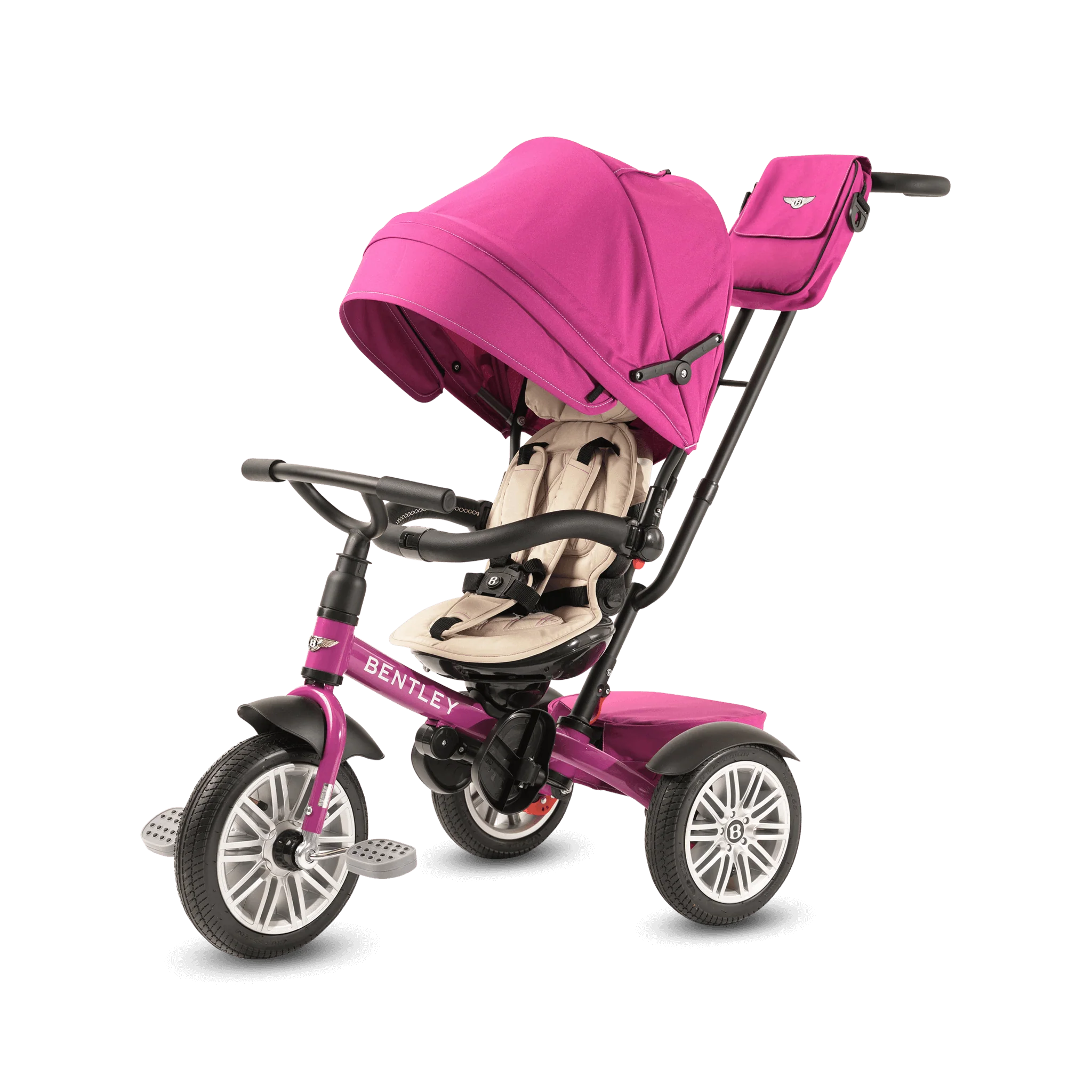 Fuchsia Pink Bentley 6 in 1 Stroller Trike - Image 5