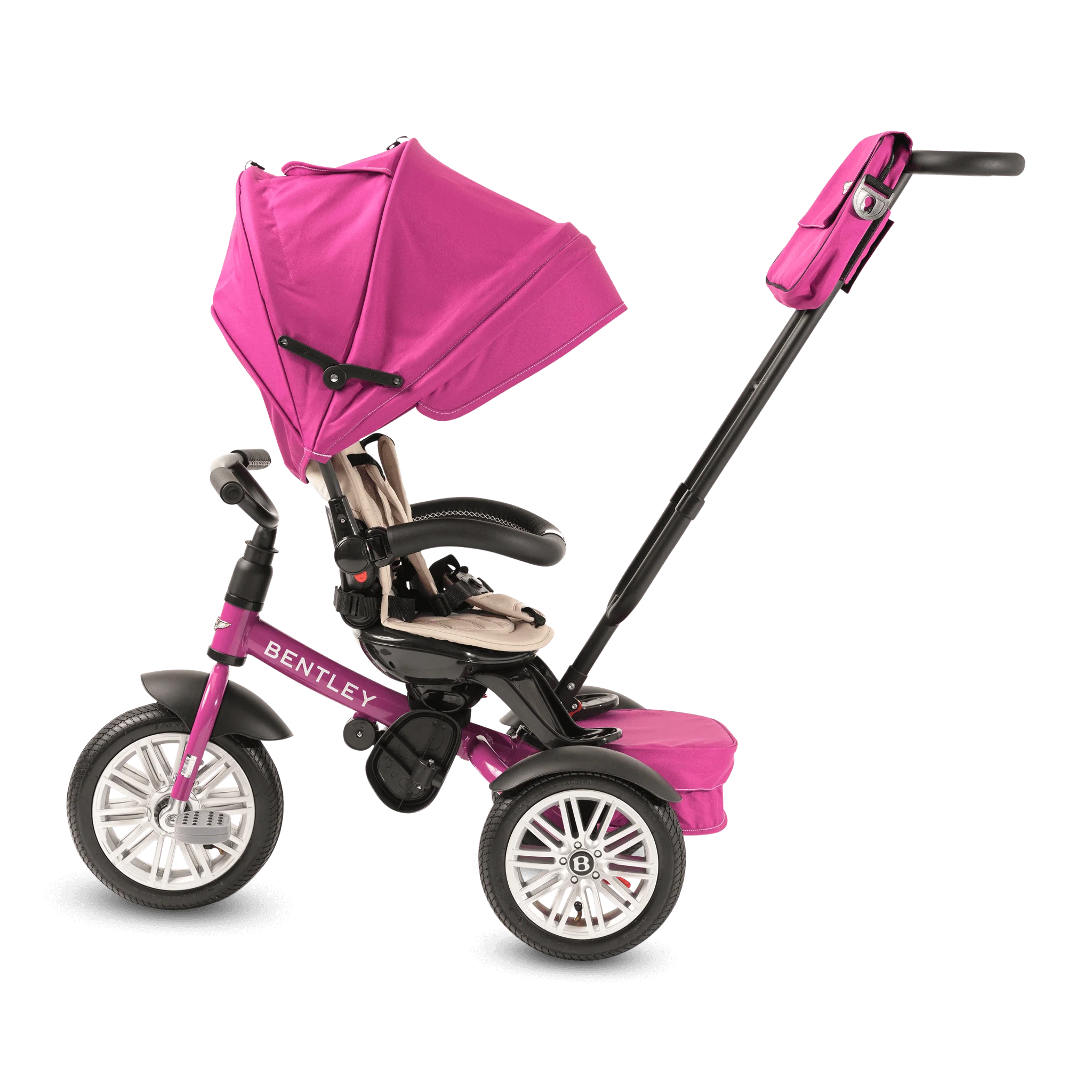 Fuchsia Pink Bentley 6 in 1 Stroller Trike - Image 6