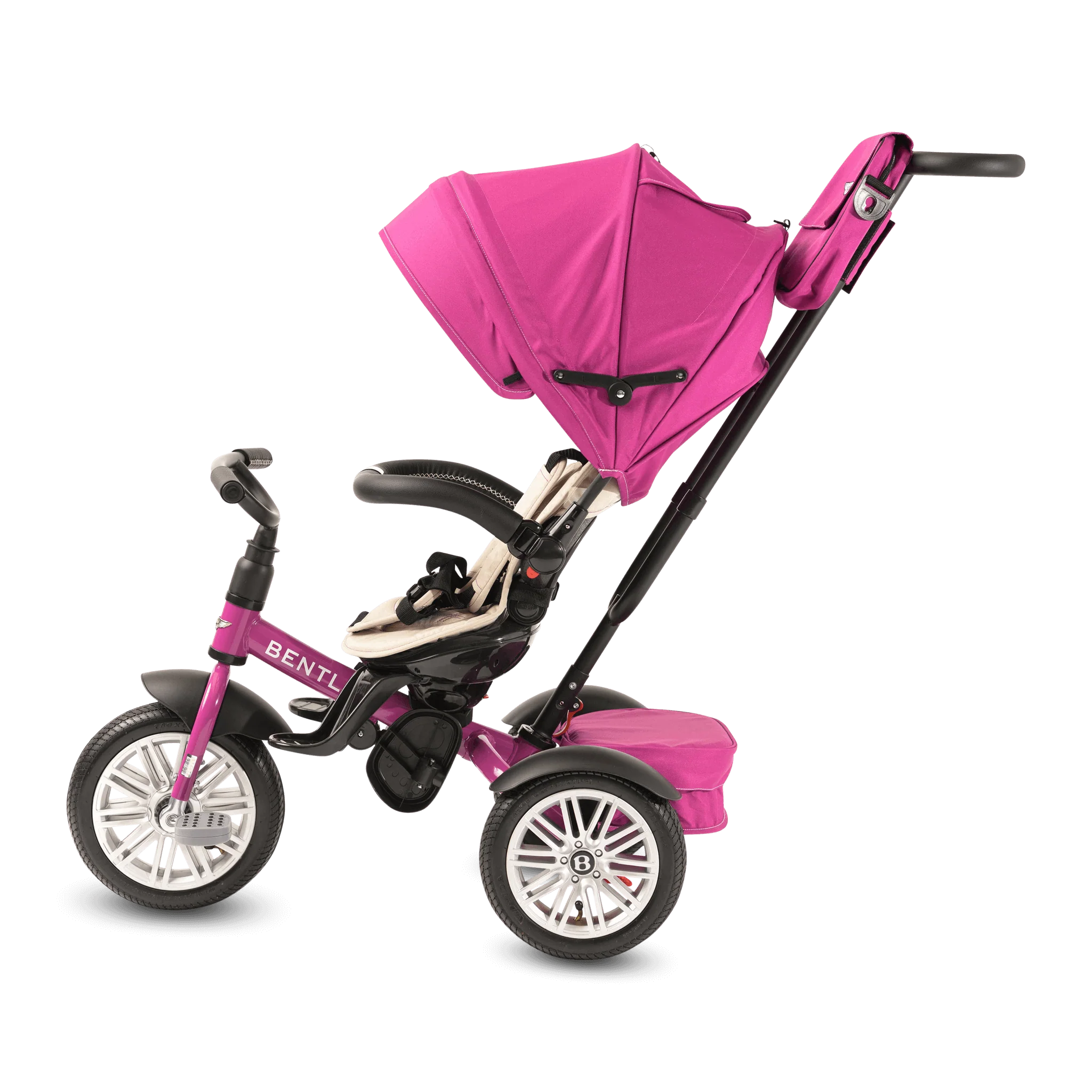 Fuchsia Pink Bentley 6 in 1 Stroller Trike - Image 7