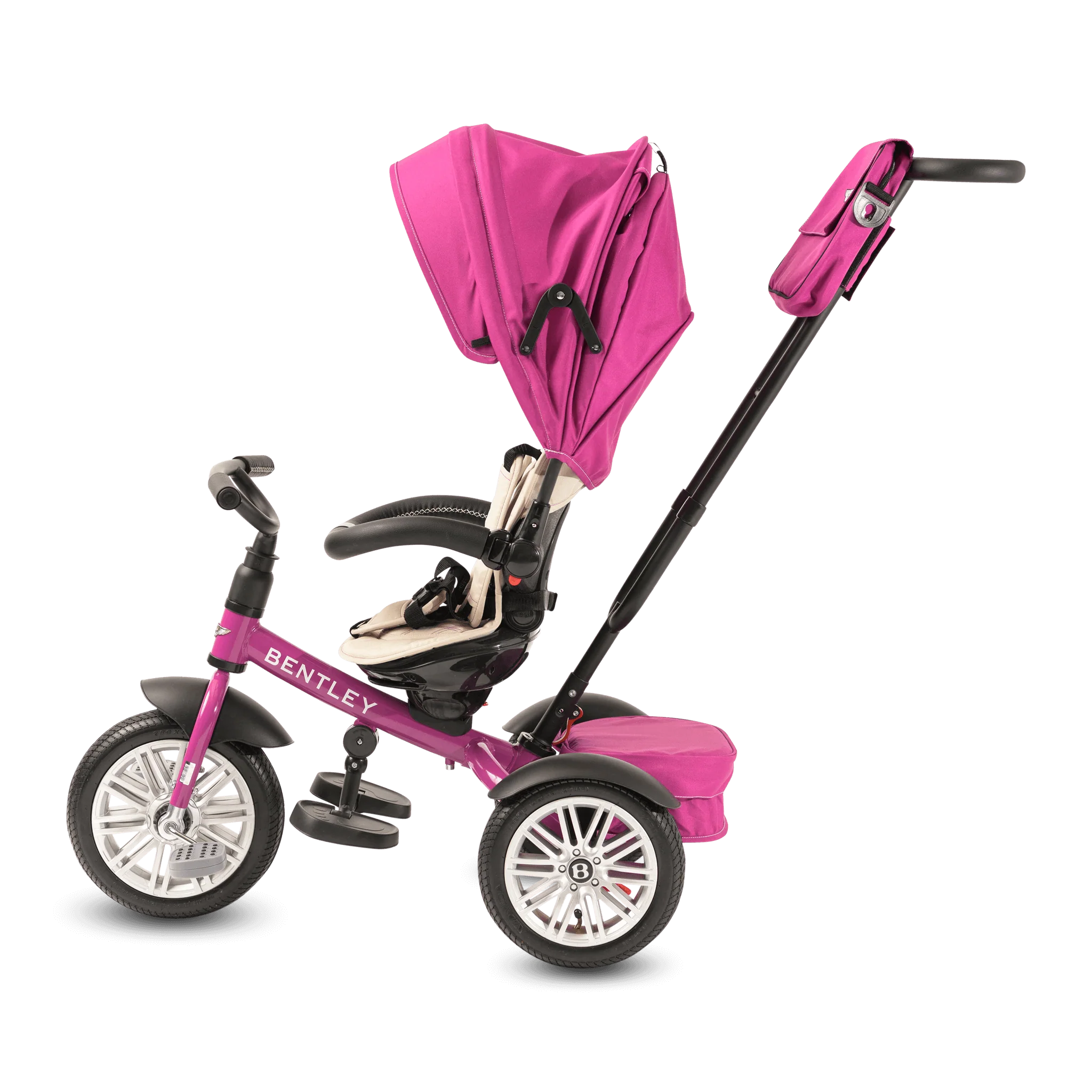 Fuchsia Pink Bentley 6 in 1 Stroller Trike - Image 8