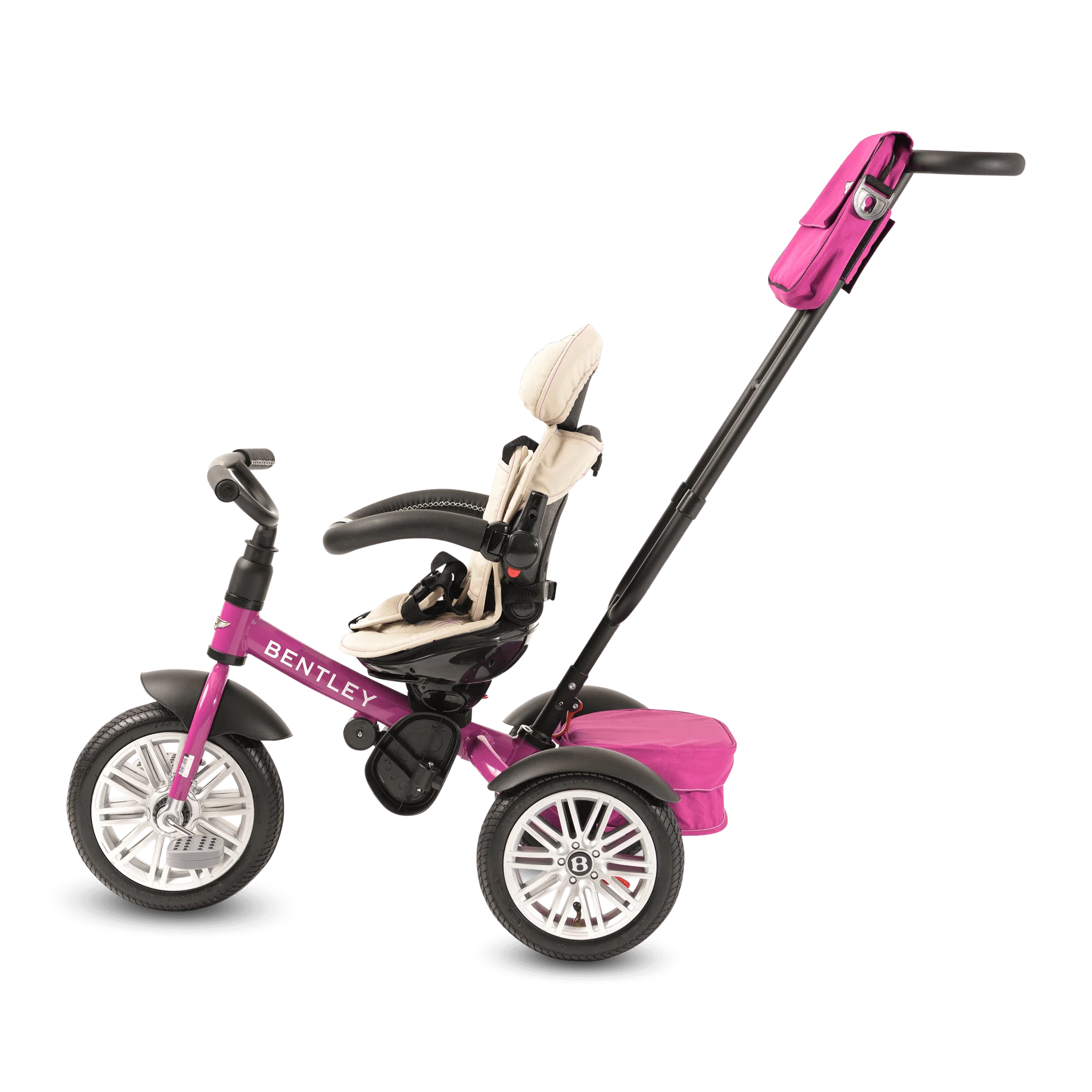 Fuchsia Pink Bentley 6 in 1 Stroller Trike - Image 9