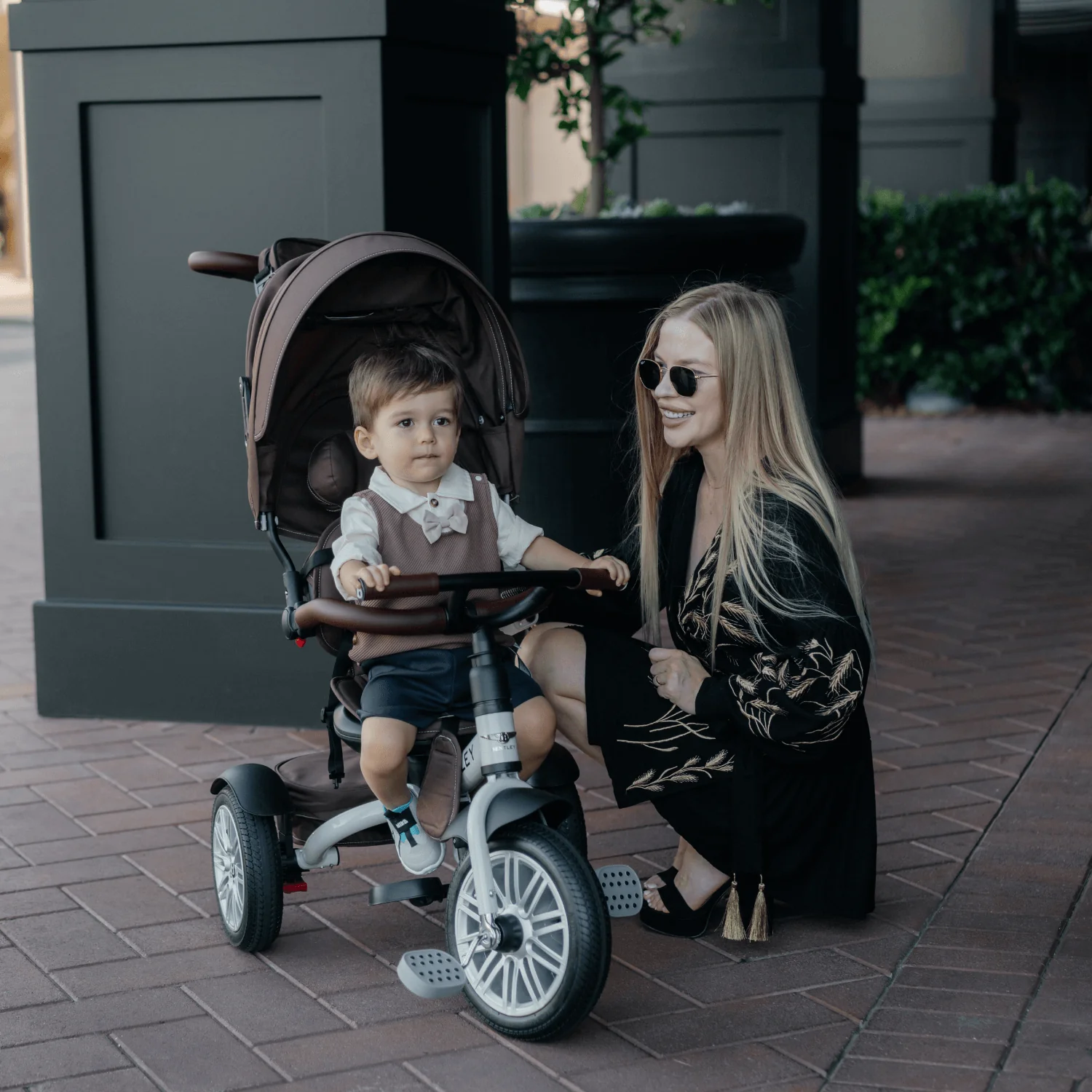 White Satin Bentley 6 in 1 Stroller Trike - Image 4